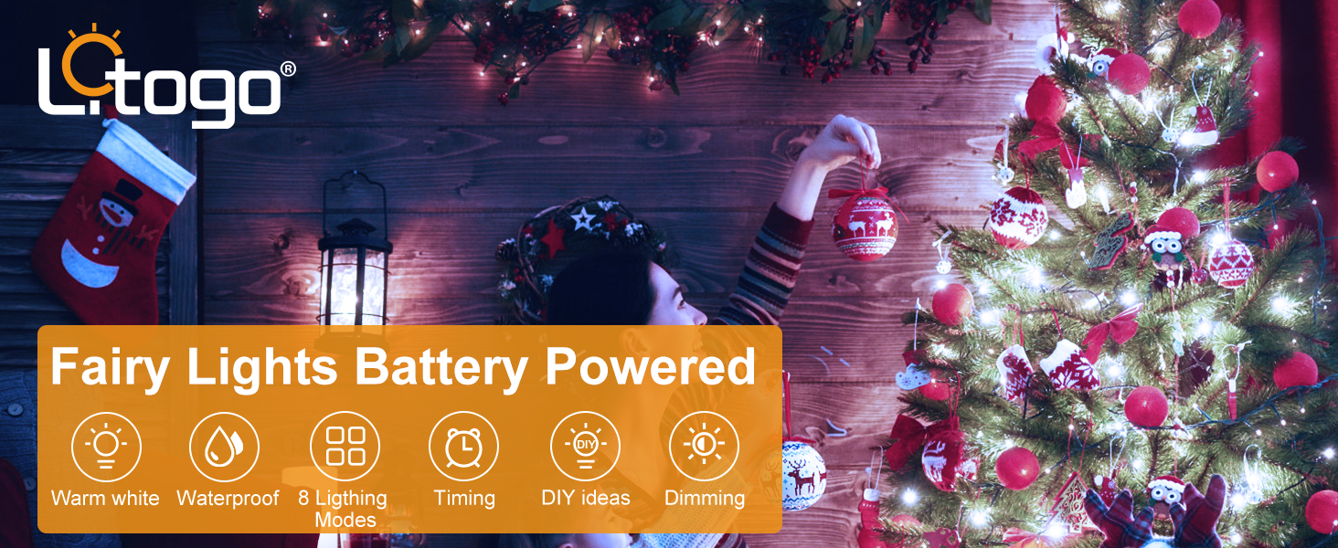 Льодогенератор 6 шт. Батарейки, 5M 50 LED, з таймером та пультом, 8 режимів, вологостійкий, теплий білий, для прикраси інтер'єру/екстер'єру, Різдва, саду, вечірки, весілля