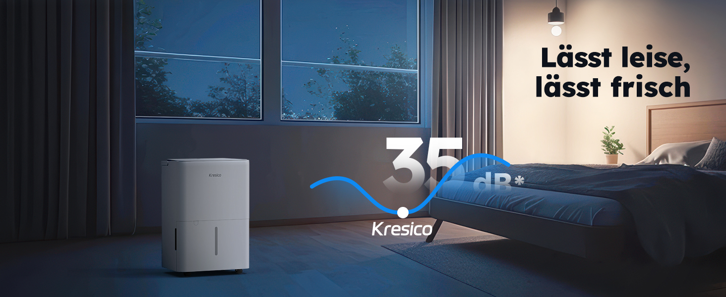 Електричний осушувач повітря Kresico 12L/24H для підвалу та приміщень до 122 м³, 35dB, таймер, шланг 1м, фільтр, 10 років гарантії