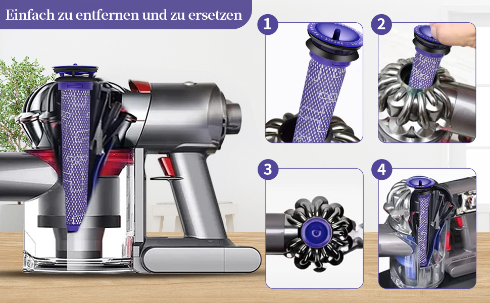 Змінна батарея V7 6000 мАг для Dyson V7, сумісна з фільтром SV113