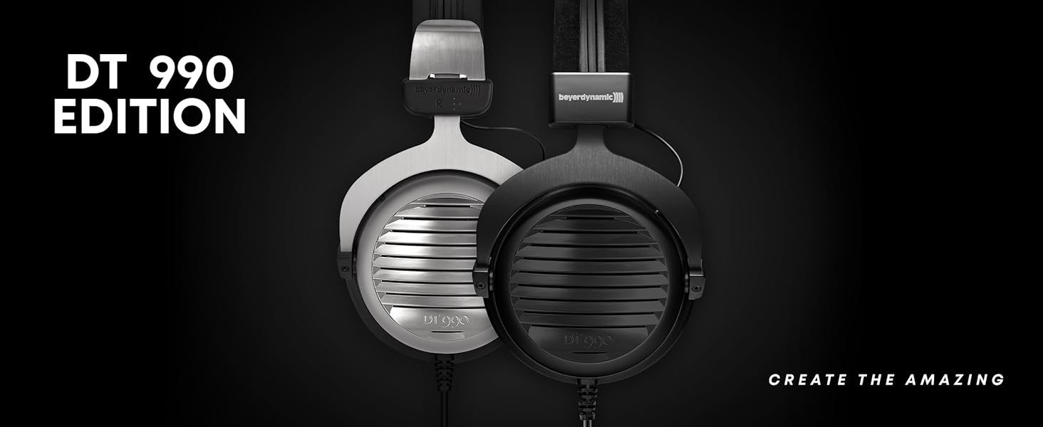 Накладні навушники beyerdynamic DT 990 Edition, відкриті, дротові, високого класу, 32 Ом, стереосистема