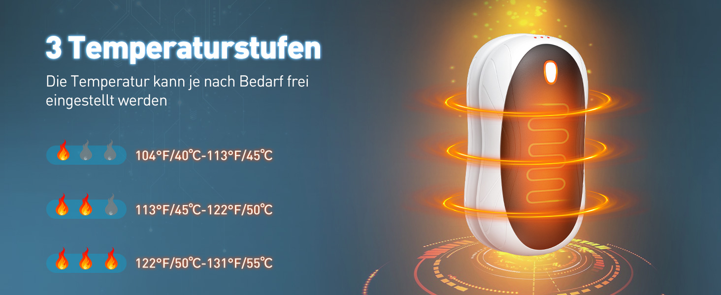 Електричні грілки для рук Cnkeeo 2 шт. з роздільним магнітним з'єднанням, Powerbank USB, 3 режими нагріву, для спорту, риболовлі, полювання, чорно-білі