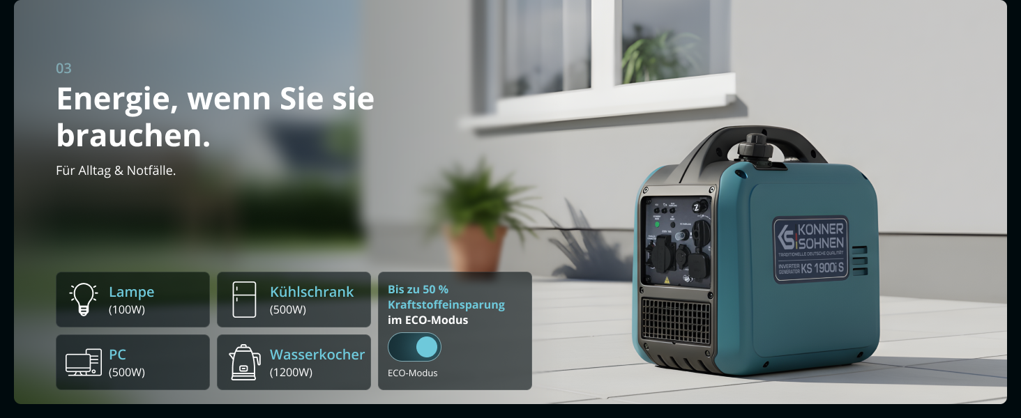 Інверторний генератор K&S Könner&Söhnen KS 1900i S, 2.0 кВт, з USB, мідна обмотка, для резервного живлення