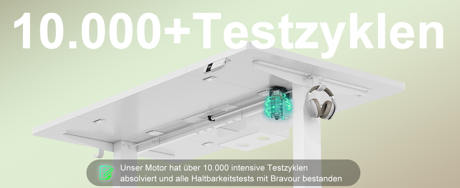 Електричний стіл Devoko з регулюванням висоти 200x80 см, білий, з USB-C зарядкою та органайзером для кабелів