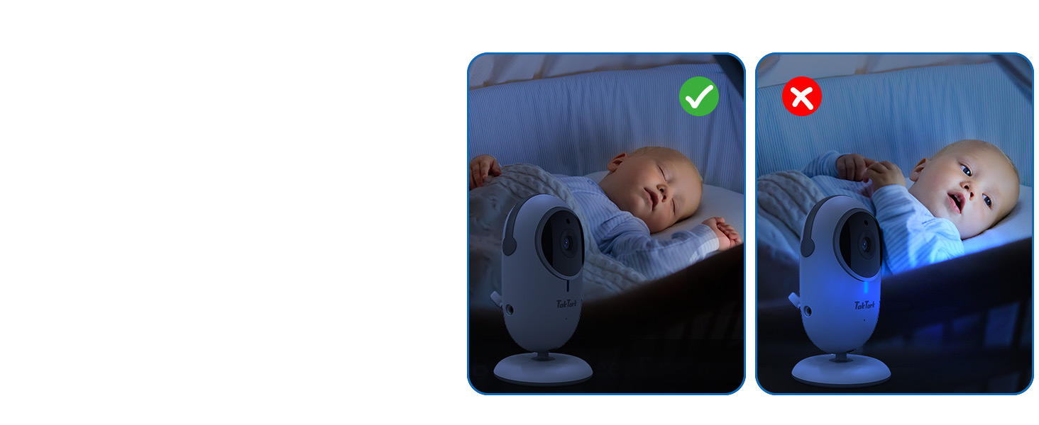 Відеоняня TakTark з камерою та монітором 3.2'', дитячий відеомонітор з зумом, функцією VOX, двостороннім зв'язком, нічним баченням та термометром