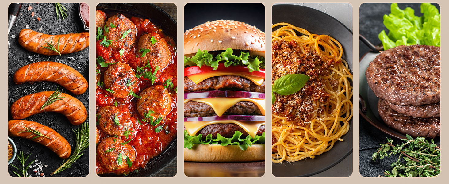 Електрична м'ясоподрібнювач Fleischwolf 3 в 1 з набором для ковбаси та 3-ма лезами з нержавіючої сталі