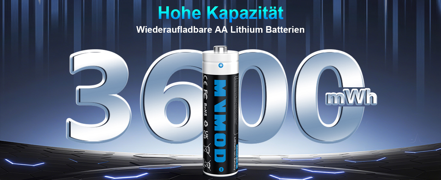 Набір акумуляторів AA Ni-MH 1.5V 3600mWh (12 шт.) з зарядним пристроєм та кейсом для зберігання, чорний