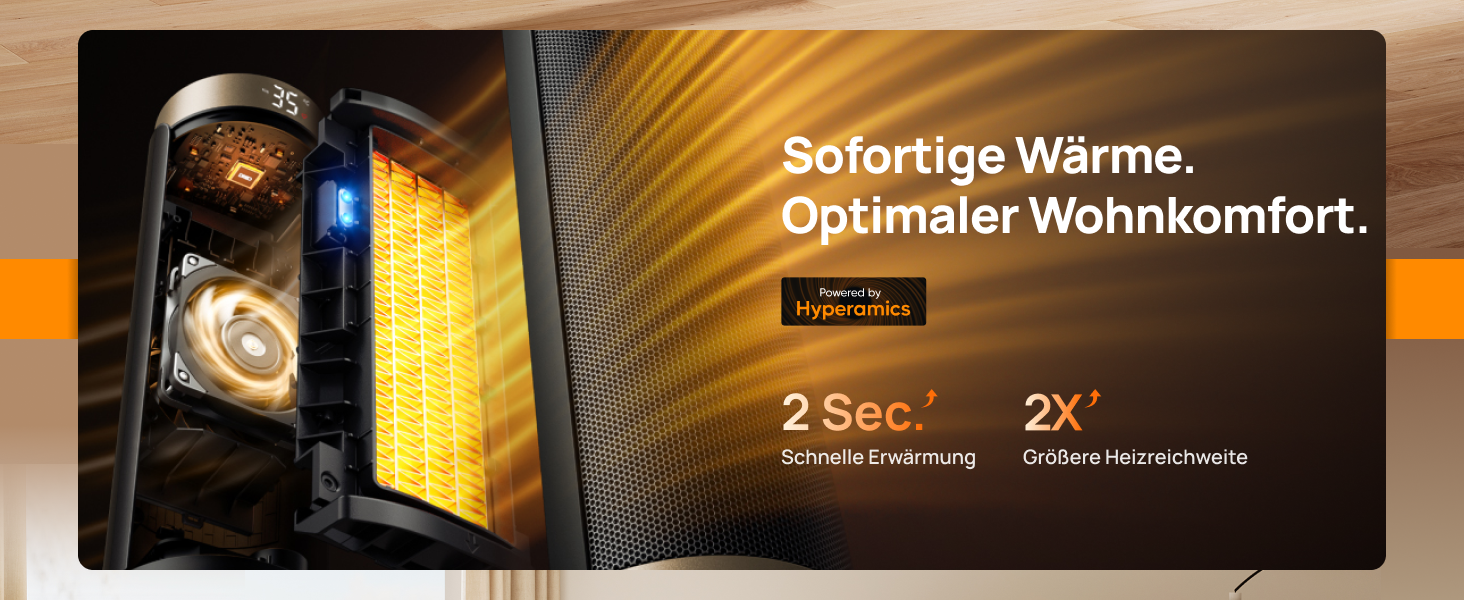 Електричний обігрівач Dreo Solaris Slim H3 з PTC-керамічним нагрівом, Wi-Fi, 3 режими, 3 швидкості, 12-годинний таймер, пульт дистанційного керування, захист від перегріву та перекидання