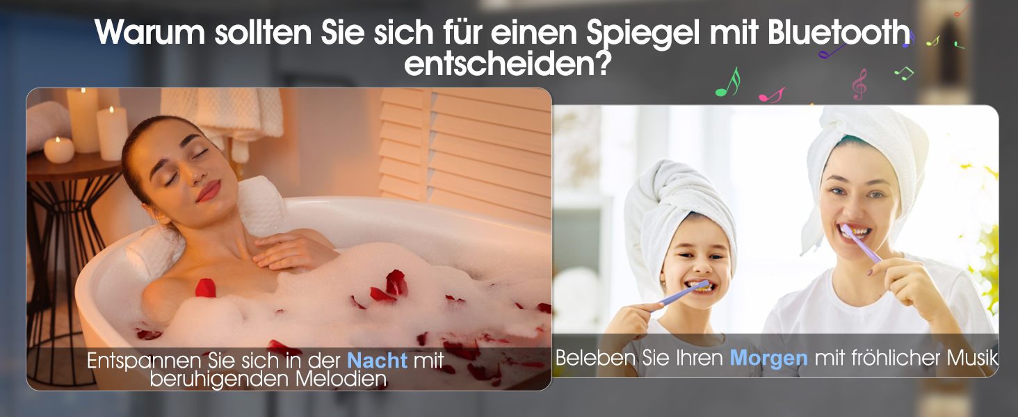 Дзеркало для ванної кімнати S'bagno з підсвічуванням Bluetooth 100x70 см, LED, антизапар, регулювання кольору, IP44