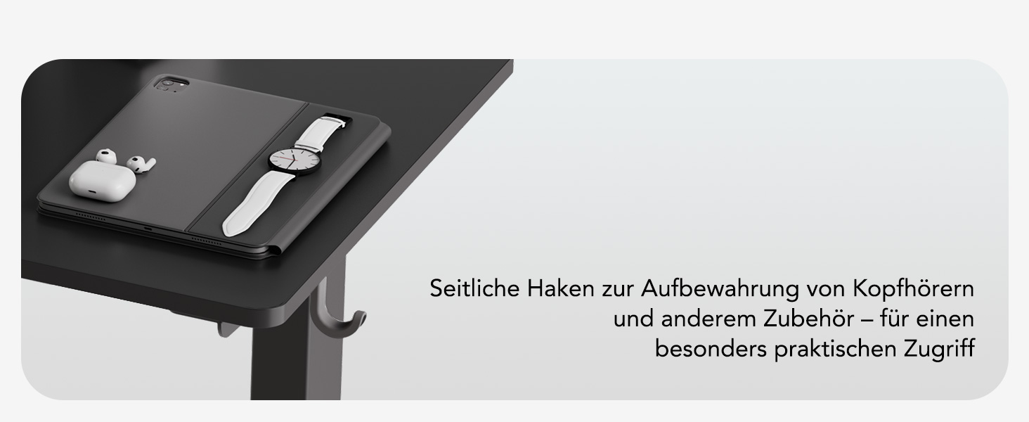 Регульований стіл 60x110 см, електричний з пам'яттю та захистом від зіткнень, висота 70–117 см, для офісу, дому та геймінгу (білий). Також доступний розмір 140x60 см (чорний)