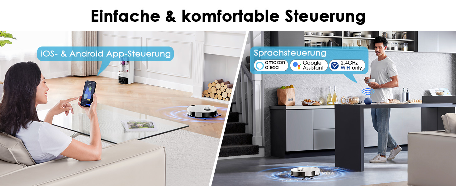 Робот-пилосос EUREKA E10s 2.Gen з вологою тканиною + станція самоочищення (4000Pa, автовиявлення килима, підйом мопа, LiDAR-навігація, ідеально для видалення шерсті тварин, керування через додаток/голос) (білий)