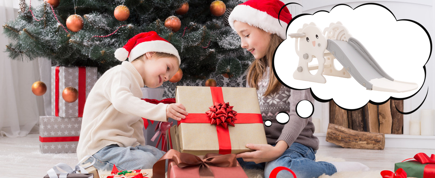 Дитяча гірка складана з баскетбольним кільцем для саду Rutsche 105 см, сіра