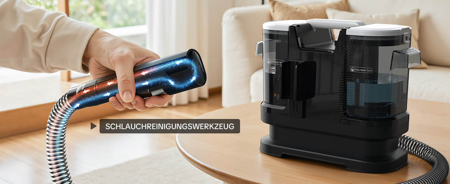 Низькошумовий волого-пилосос 450W для чищення килимів, меблів та авто. Потужність всмоктування 13500Pa, великий бак та довгий кабель. Ідеально для килимів, диванів, меблів, сходин, авто та передпосів. Білий (чорно-білий)