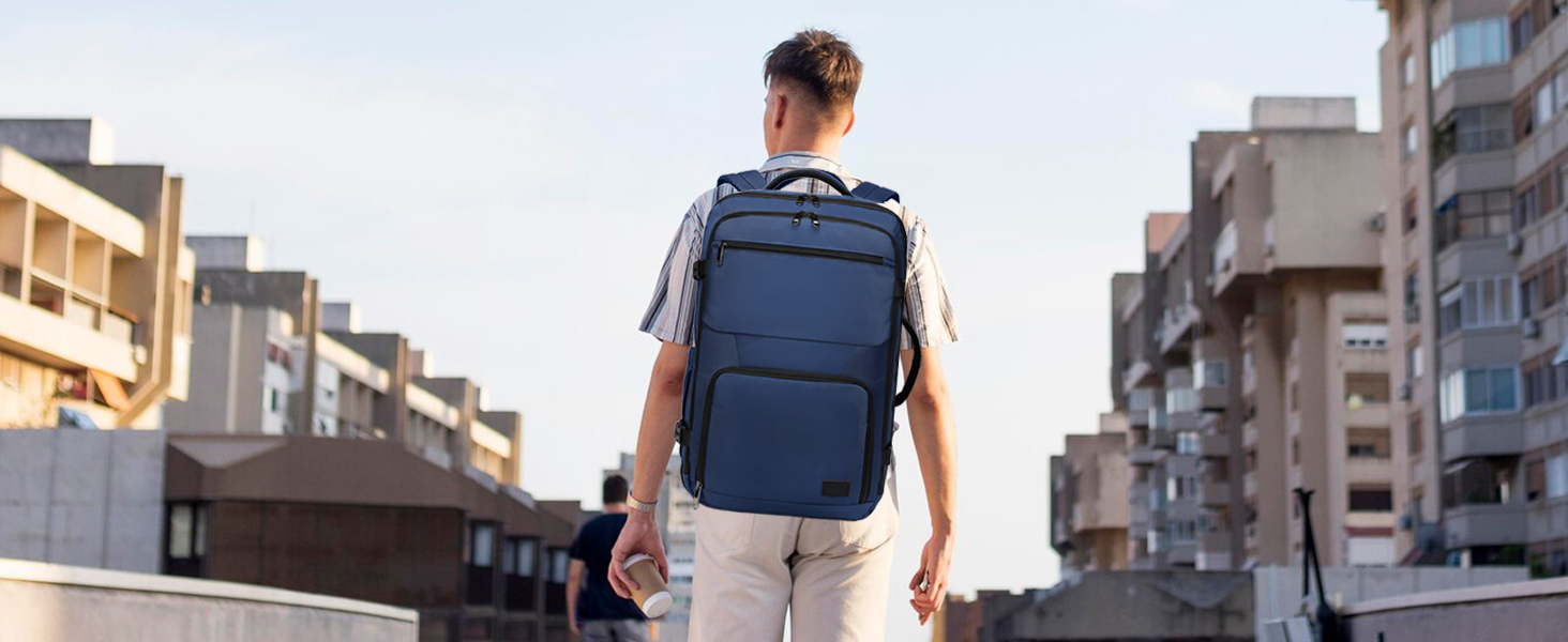 Рюкзак KONO для ручної поклажі в літак, великий, водонепроникний, 55 x 35 x 20 см, 38L (Navy)