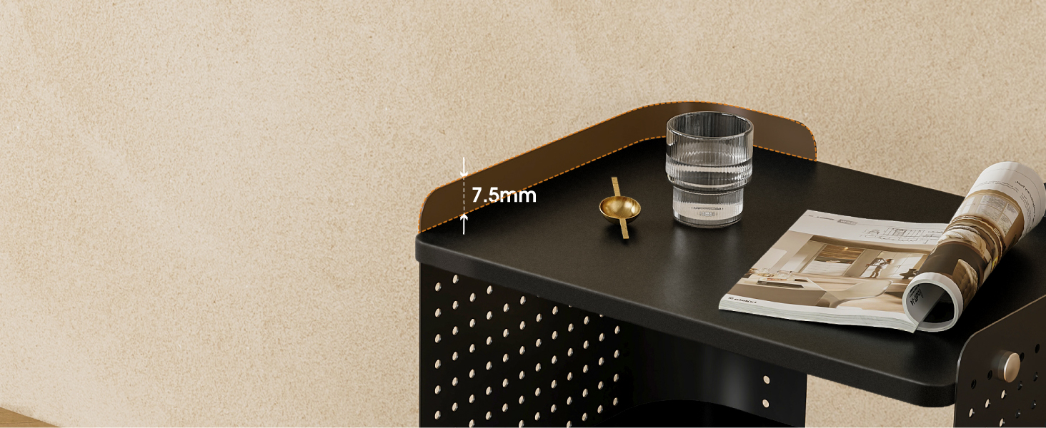 Стіл для принтера Fenge на коліщатках з органайзером та полицями, 45.3x33.5x53.5 см (Чорний)