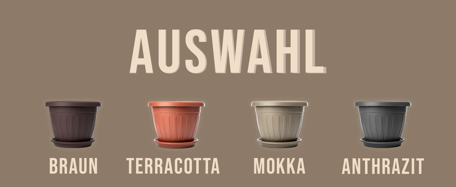 Плантатор BigDean 3X з підставкою, ø50xH38 см, антрацит - вологостійкий горщик для квітів - з водостоком, UV-стійкий, з міцного пластику - для внутрішнього та зовнішнього використання, Made in Europe