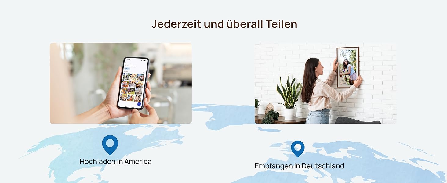 Цифровий фоторамка ARZOPA 15.6 дюймів: безлімітний хмарний зберігання, віддалена передача, FHD сенсорний екран. Чудовий подарунок!