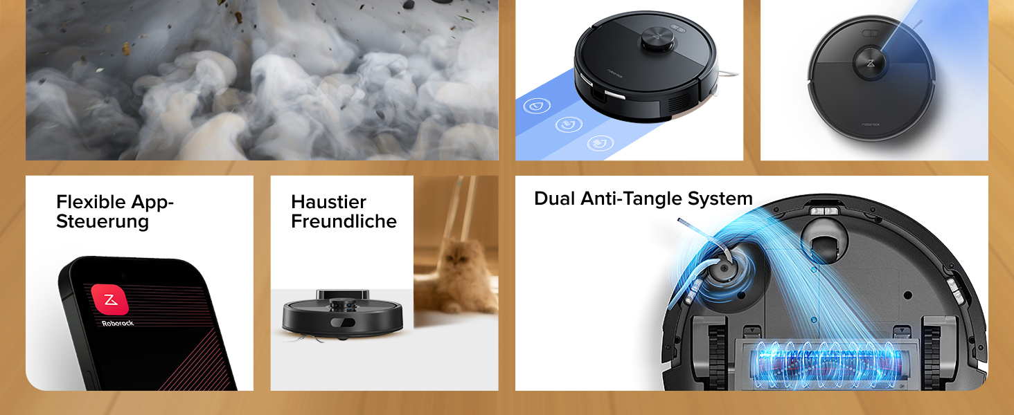 Робот-пилосос Roborock Q7 L5 з потужністю 8000 Па, системою Dual Anti-Tangle та розумною навігацією, чорний