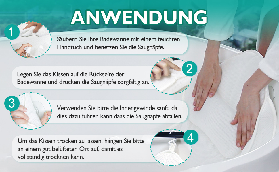 Подушка для ванни Luxus Dicke: повний корпус, підтримка голови, шиї та плечей. Комфорт, розслаблення, аксесуари для спа. Ідеально для ванни (Сірий)