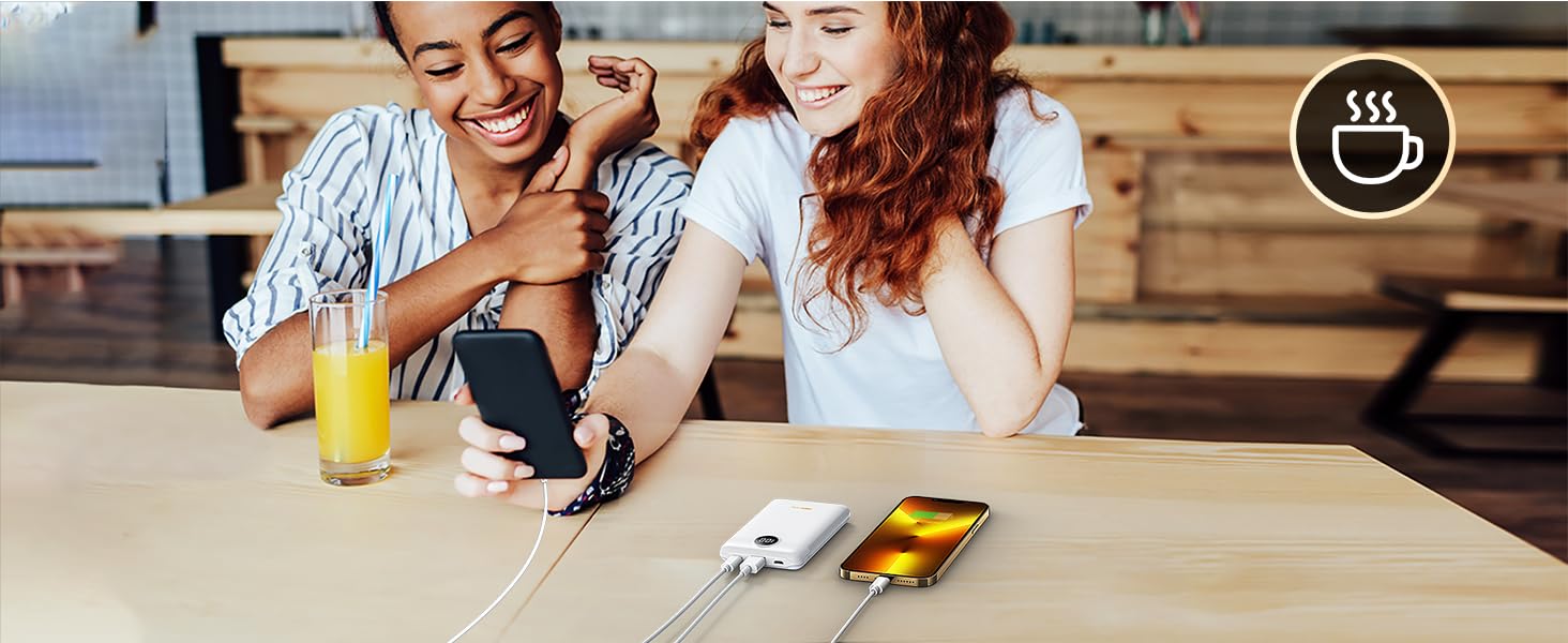 Зовнішній акумулятор Power Bank 10000mAh VEEKTOMX 22.5W Mini PD3.0 QC3.0 USB C для iPhone/Samsung тощо (білий)