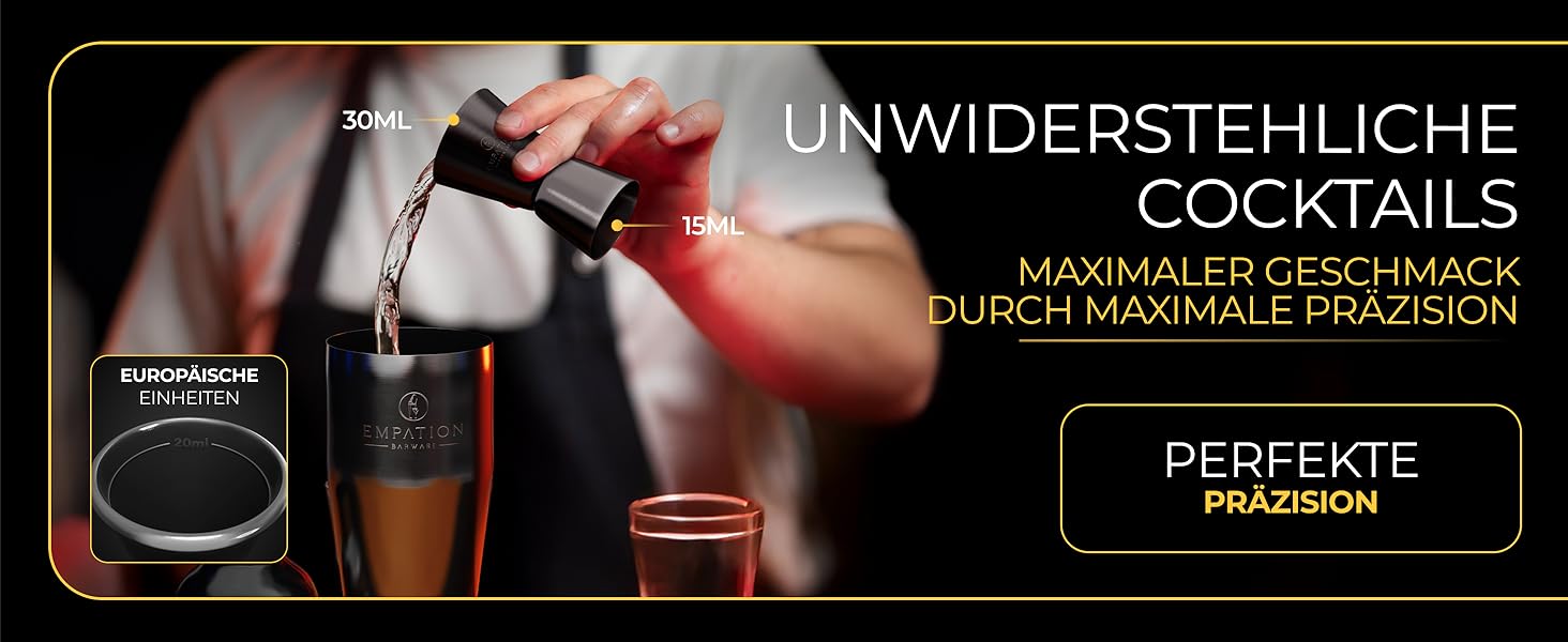 Набір для коктейлів Cobbler 700 мл з нержавіючої сталі, без розливання, професійний шейкер для коктейлів з підставкою та книгою рецептів, набір для барменів (стартовий набір, чорний)