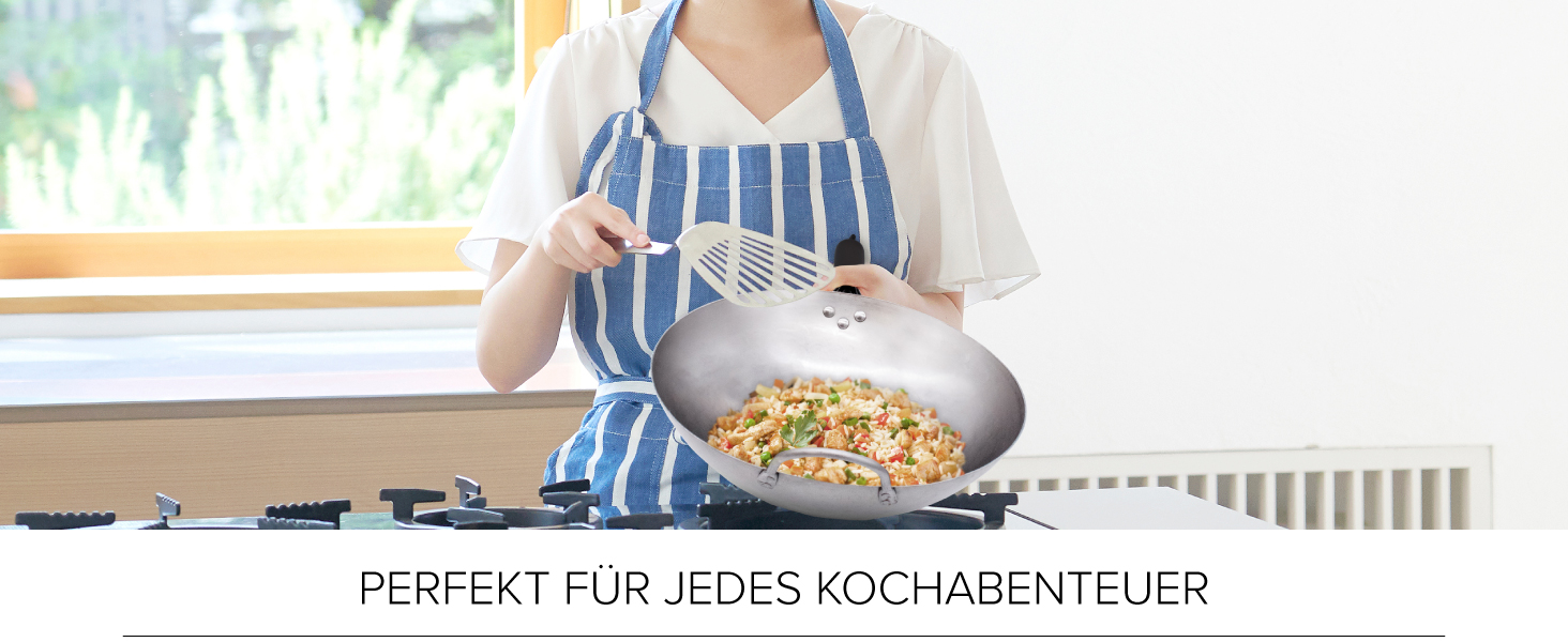 Джі-Джі'с Кухня: Вок з вуглецевої сталі, викуваний вручну з знімним ручками - стійкий до іржі, для дому та вулиці