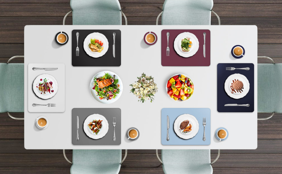 Набори підставки під тарілки APLKER, 8 шт., водонепроникні, з імітацією шкіри, 16 x 12 дюймів, для дому, кухні, ресторану