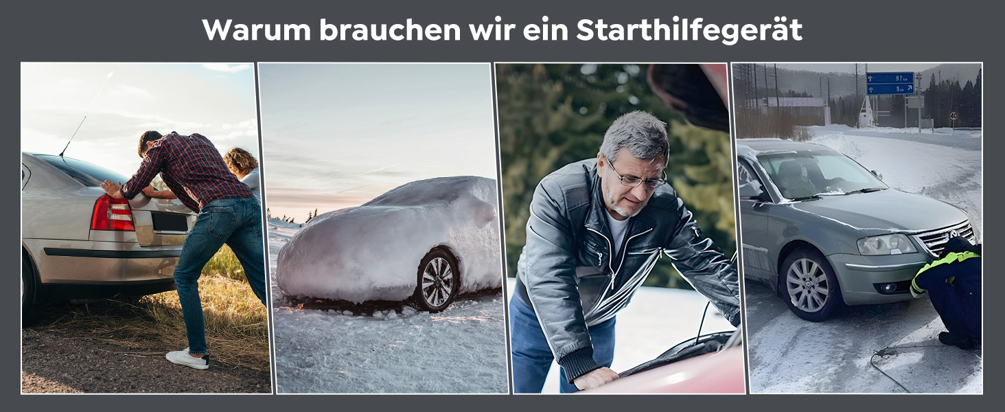 Powerbank для авто 12V Starthilfe 5000A: Зарядний пристрій для автомобіля, SUV, мотоцикла, газонокосарки з LED-ліхтарем