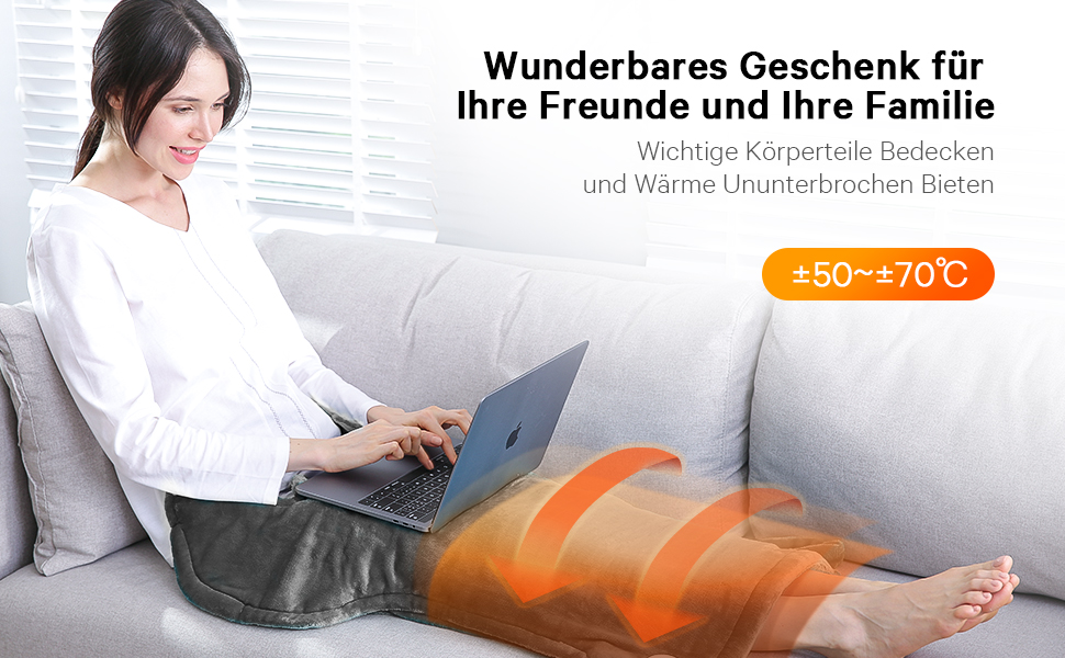 Електричний нагрівальний килимок для спини, шиї та плечей 60x85 см, 4 температурні режими, захист від перегріву, машинне прання, сірий