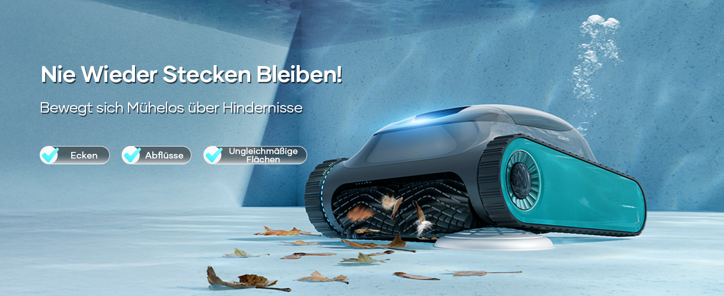 AIPER Scuba S1 Робот-пилосос для басейну, автоматичне очищення дна та стін, ультратонкий фільтр 3 мкм, 180 хвилин роботи, 15900 л/год, керування через додаток, для вбудованих басейнів, синій