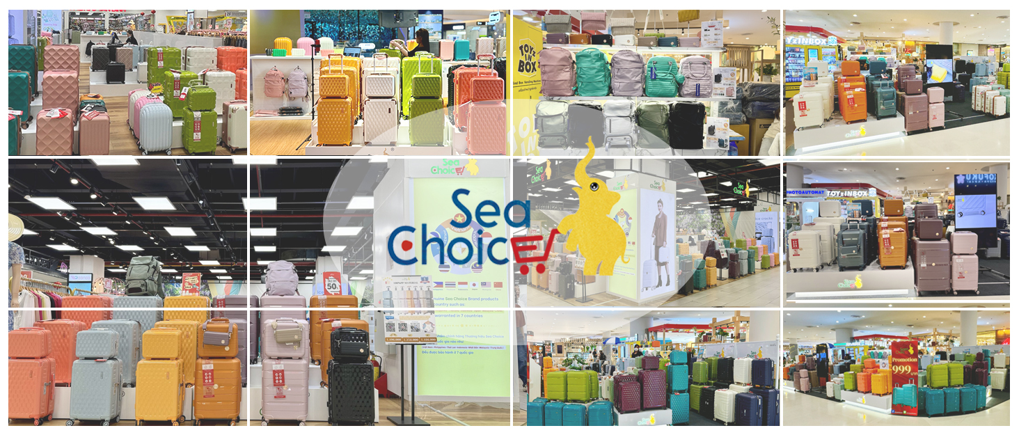 Дорожній набір Sea Choice: валіза 55 см 38 л та косметичка, жорсткий корпус, 4 колеса, TSA-замок