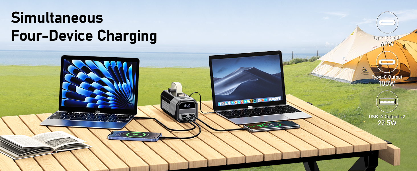 Power Bank 70000mAh 100W з USB-C, кабель, сірий - портативний акумулятор для iPhone, iPad, Samsung