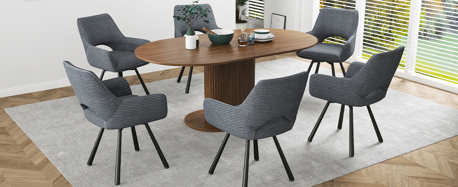 Набір обідніх стільців 4 шт. з поворотним механізмом 360°, стільці з підлокітниками на металевих ніжках, підходять для обідньої кімнати, м'які стільці з велюру, бежевого кольору