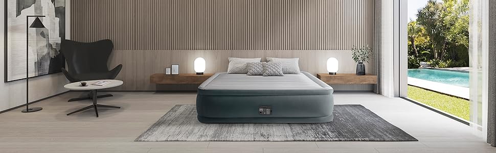 Надувний матрац Intex Queen Ultra Plush Fiber-Tech RP 152x203x46 см (64428ND) - двоспальний, флокований