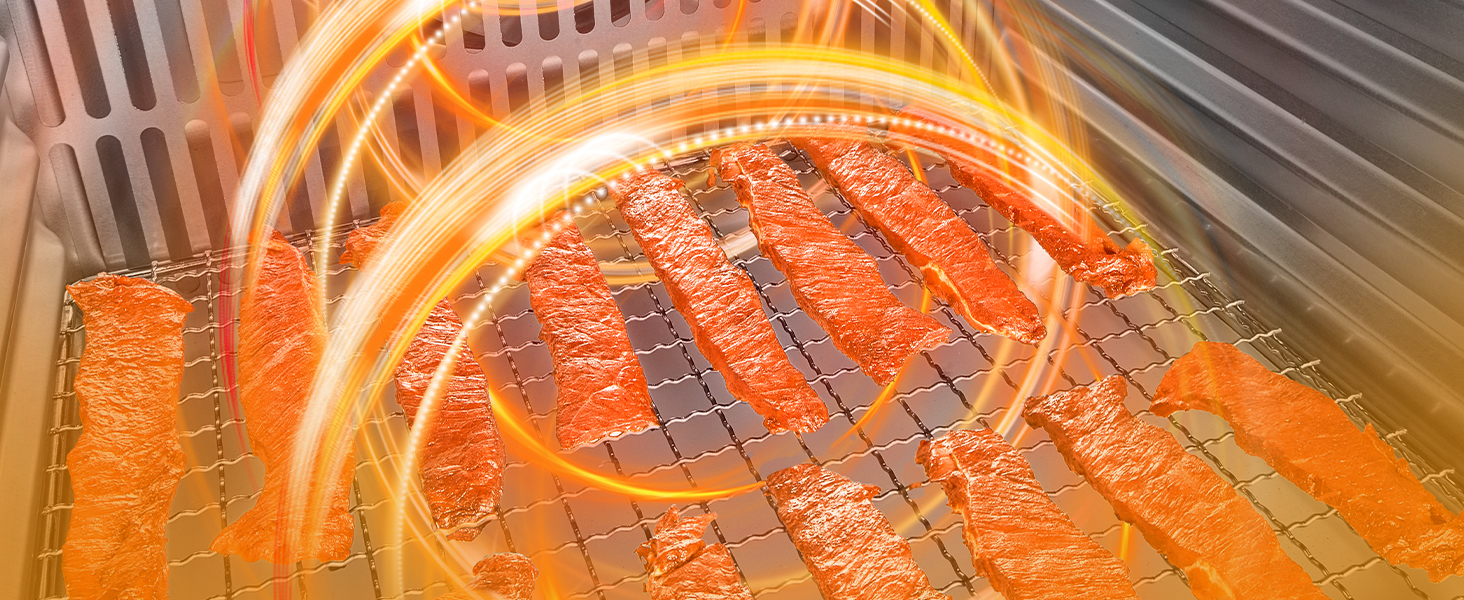 Електричний дегідратор FOHERE з нержавіючої сталі, 650W, 8 ярусів, таймер 48h, 35-75°C - для овочів, м'яса, трав, здорових перекусів та кемпінгу