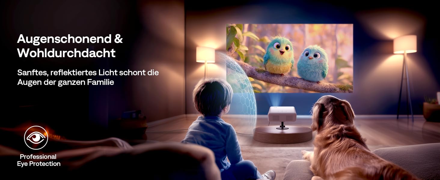 Aurzen Eazze D1 Smart Beamer: 4K проєктор для дому з Wi-Fi, Bluetooth, Netflix, Dolby Audio, автофокусом та корекцією трапеції. Підтримує Full HD 1080P. Білий (GTV)