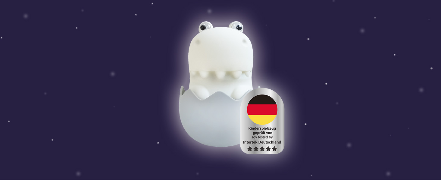 Дитячий LED нічник MegaLight Diggy Dino: RGB-підсвітка, регулювання яскравості, сенсорне керування та звукові ефекти, USB-зарядка