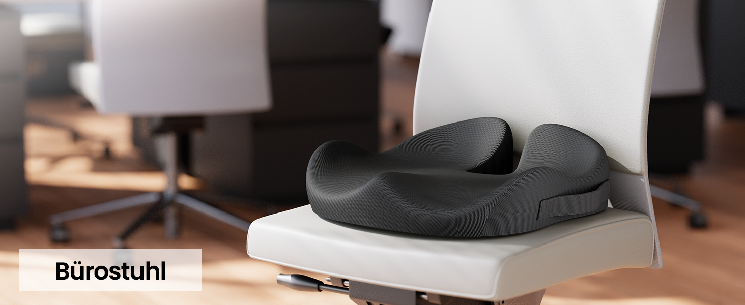 Подушка для офісного крісла ProtoArc, ергономічна подушка для куприка, піна з пам'яті, для інвалідного візка, авто, чорний колір, великий розмір