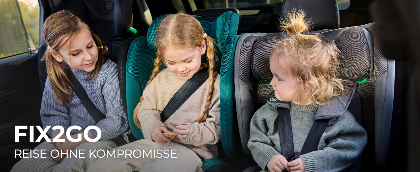 Автокрісло Kinderkraft FIX2GO i-Size 76-150 см (15 міс - 12 років), сіре, ISOFIX, з SPS+, H-GUARD+, 5 положень, з пранням чохла