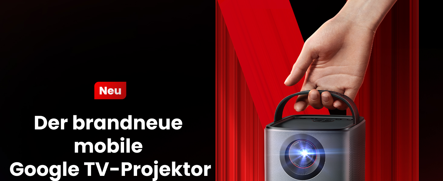 Nebula Anker Mars 3 Air Mini Beamer: проєктор 1080p з Google TV, Smart, Wi-Fi, 400 ANSI люмен, Dolby Digital, 2*8W, 150 дюймів, акумулятор, 2,5 години, новий