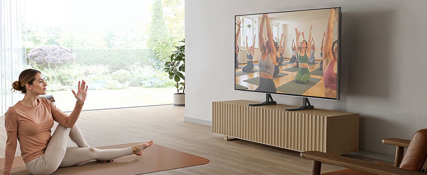 Універсальний підставний стійка для телевізора Perlegear PGTVS49B з LED-підсвіткою, для діагоналей 24–60 дюймів (сумісна з 22-70