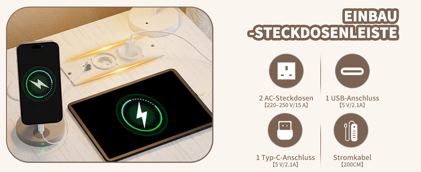 Кутовий комп'ютерний стіл JUMMICO L-подібний з 4 ящиками, розетками та USB, для дому/офісу, геймінгу, білий, 140x80 см