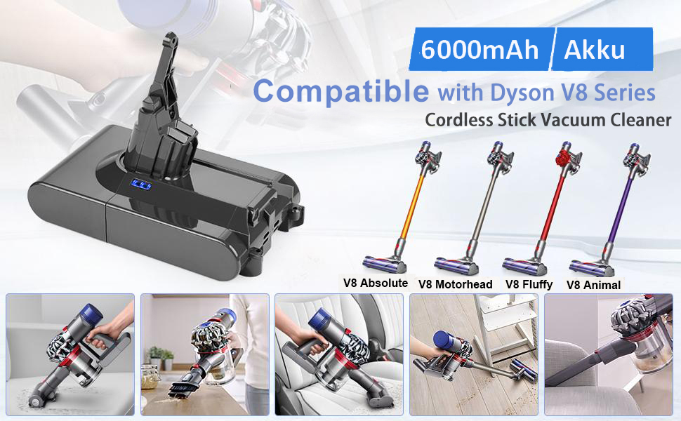 Заміна акумулятора V8 6000 мАг для моделей Dyson V8 2 фільтри