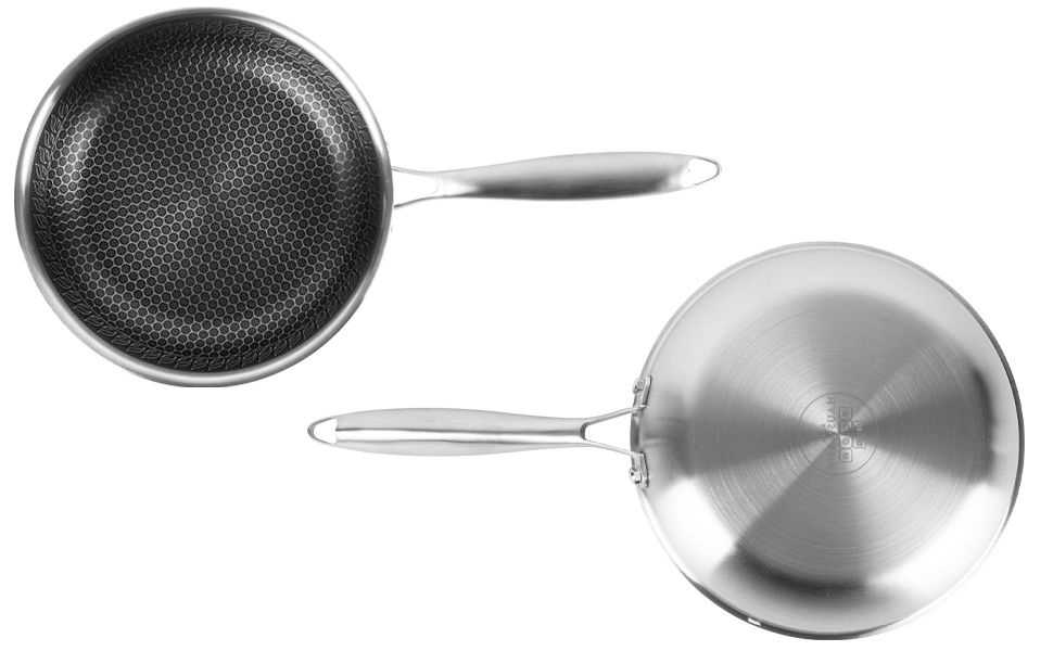 Сковорода з нержавіючої сталі Karl Hausmann 24 см - без покриття, для приготування картоплі, м'яса та овочів, сумісна з індукцією, можна мити в посудомийній машині