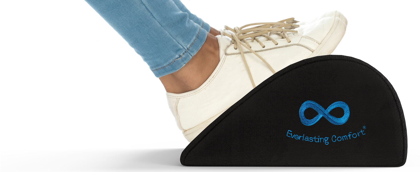 Підставка для ніг під стіл Everlasting Comfort з Memory Foam - ергономічна, чорна