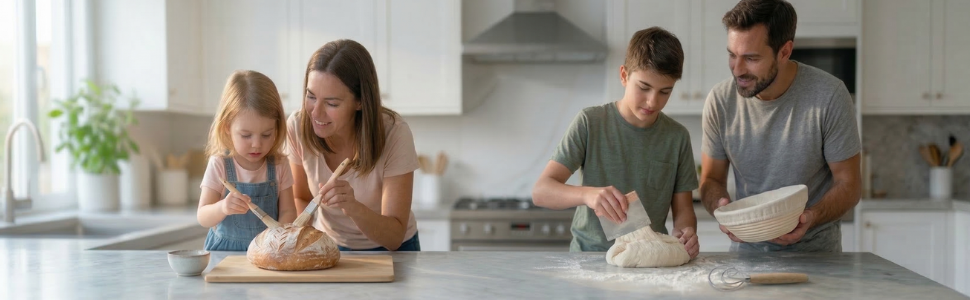 Набір для приготування закваски Crustica 8 частин: гномки круглі та овальні, скляна тара та аксесуари для випічки хліба