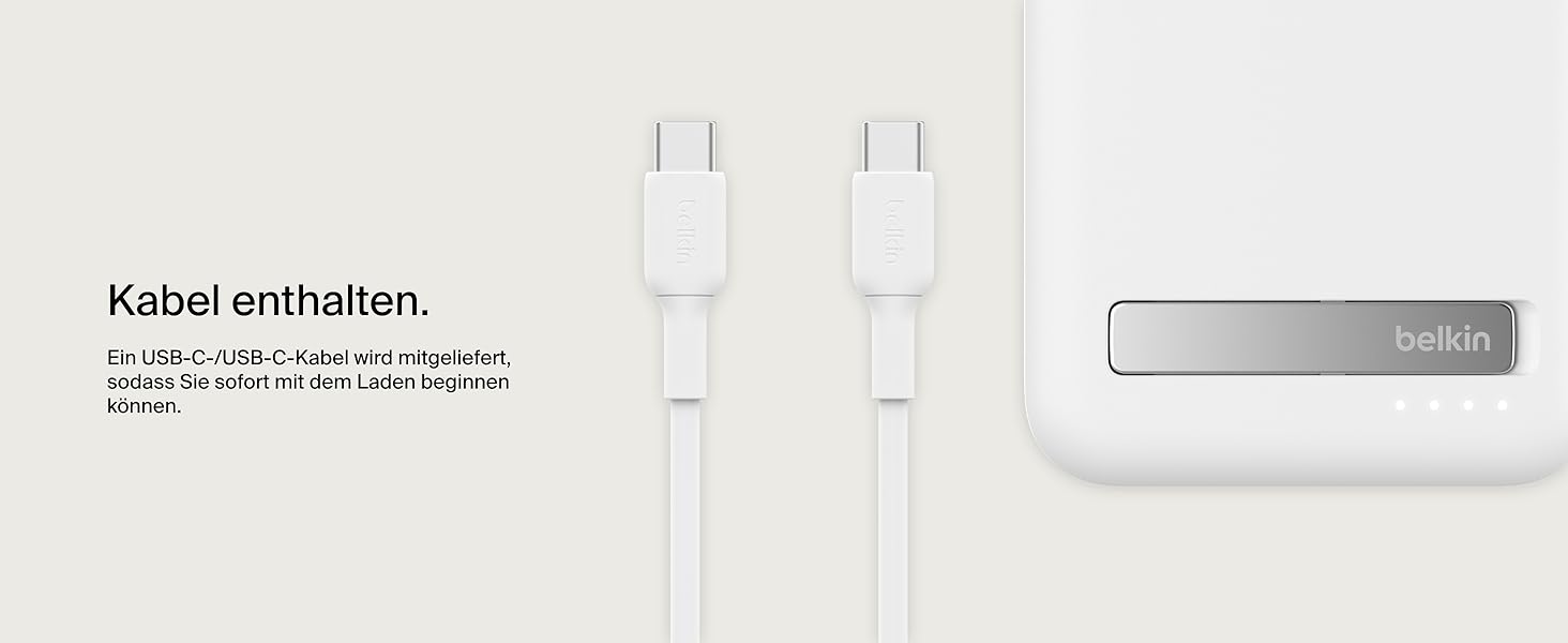 Бездротовий повербанк Belkin BoostCharge Pro 10 000 мАг, MagSafe, підставка, iPhone 16/15 (білий)