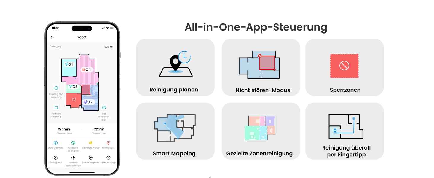 Робот-пилосос LEFANT M3 з функцією миття підлоги, 12000 Па потужність всмоктування, автоматичне док-станція, до 220 хвилин роботи, малювання плану прибирання, заборонені зони, уникнення перешкод, LiDAR навігація, підйом мопа, білий