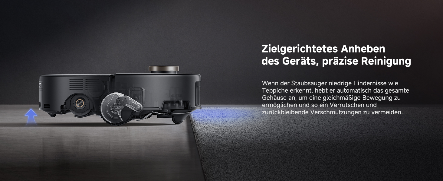 Робот-пилосос Mova Z60 Ultra Complete з вологою тканиною 28000 Па, LiftPro, перешкоди 8 см, DToF+Dual Laser+RGB/LED, AutoShield для килимів, MaxiReach моп & щітка, чорний