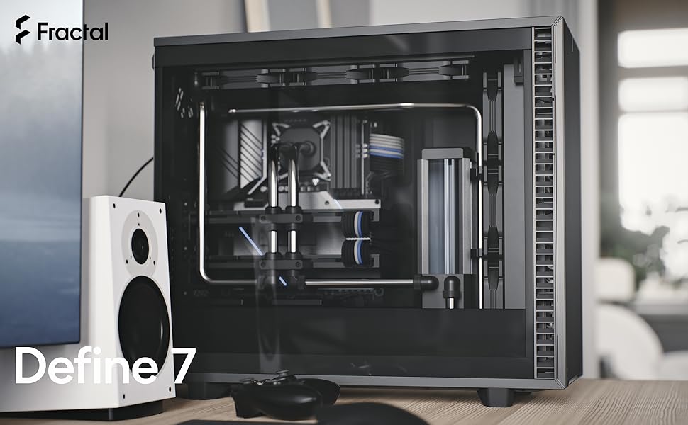 Корпус Fractal Design Define 7 сірих TG Silent E-ATX Mid Tower з вікном із загартованого скла, сірий