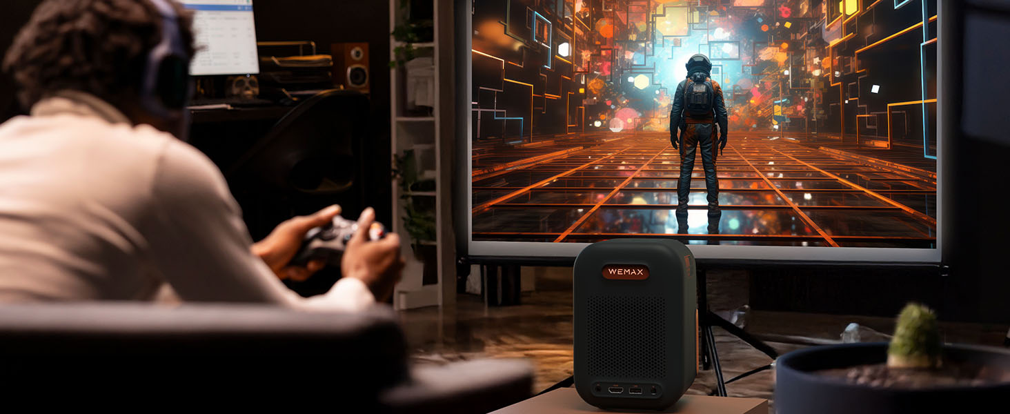 WEMAX Mini проєктор: 4K, 1080p, Smart, Dolby Audio, WiFi, Bluetooth. Підтримка Netflix та Google TV для дому та на вулицю